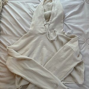 Cropped corded hoodie